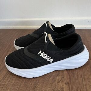Hoka One One Ora Recovery 2 Shoes Slip On Black Women's 9 1119398 BWHT
